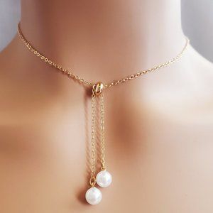 Gold Pearl Necklace
